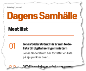 klipp visar Jonas Söerströms gästkrönika på toppen av mest lästa artiklar